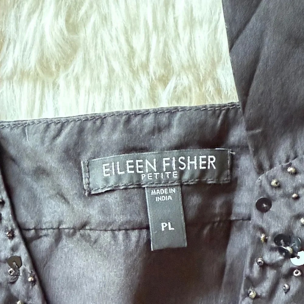 Eileen Fisher Black Camisole with Beaded Detail